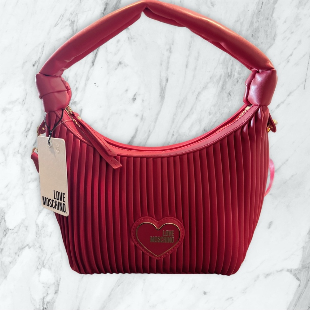 Love Moschino Red Pleated Women's Bag